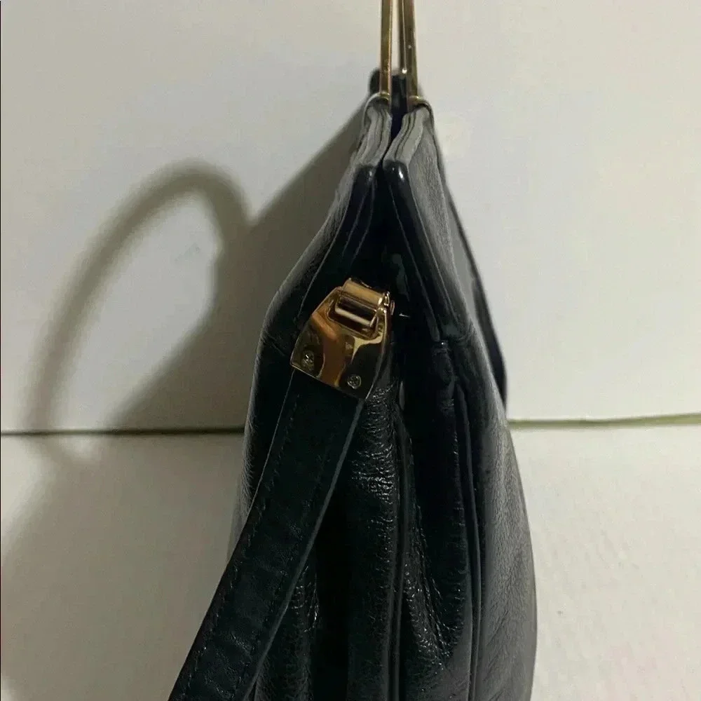 Suarez vintage black leather satchel handbag